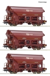 Roco 6600078 - H0 - 3-tlg. Set Schwenkdachwagen Tdns, CD Cargo, Ep. VI